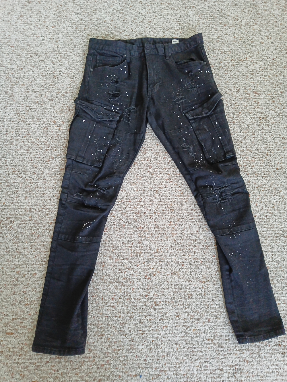 Smoke Rise Men's Black Skinny Rise To Reign Jeans Size 34×30